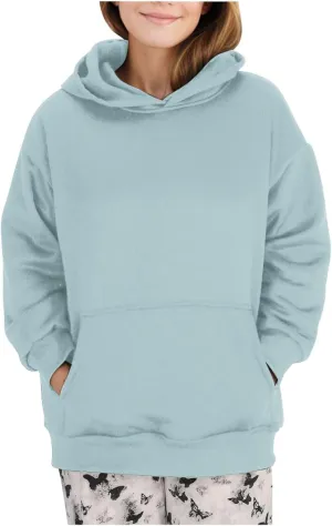 Women Plain Oversized Hoodies Crewneck Hooded Sweatshirt Y2K Cute Pullover Sweater Comfy Fall Outfits Clothes 2024