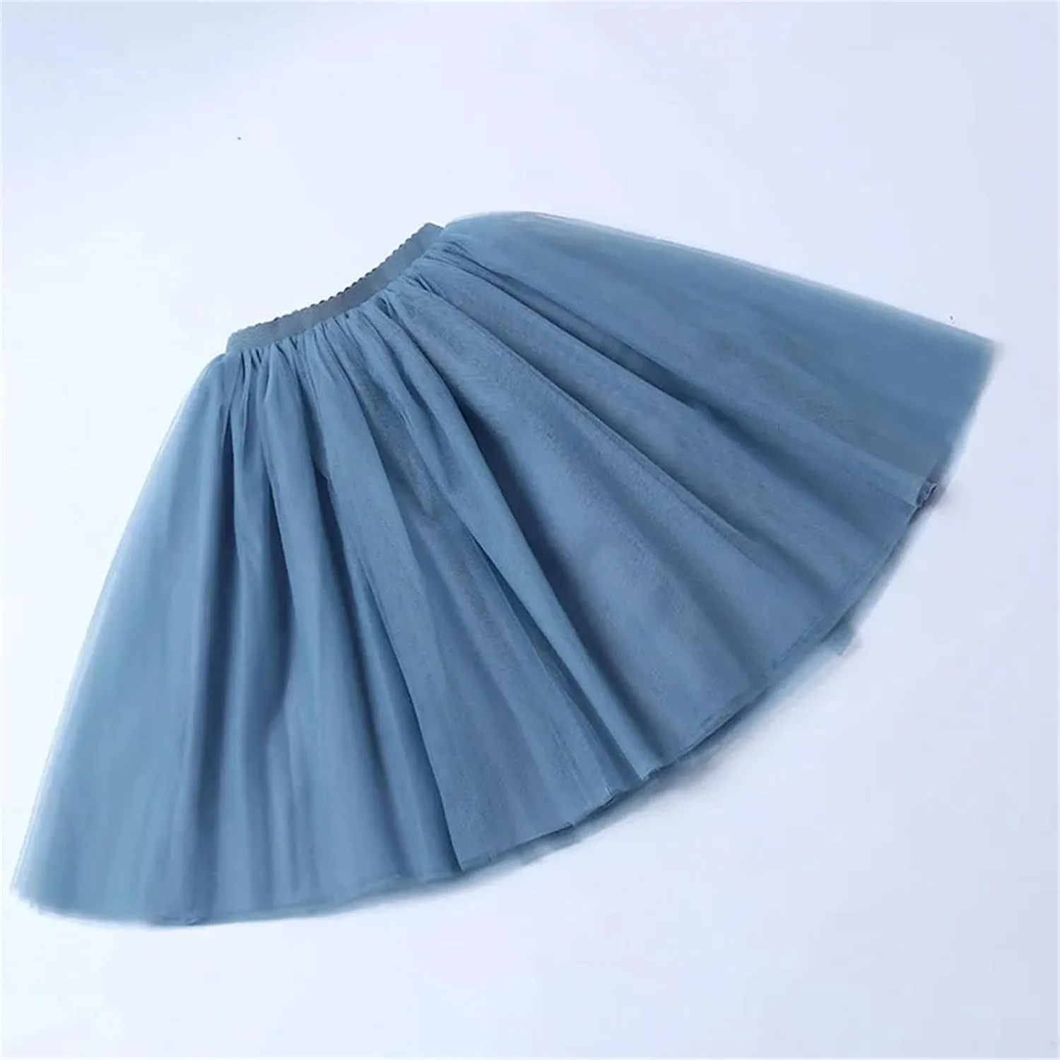 Women Pleated Skirt Sexy Midi Tulle Slight Strech High Waist Skirt