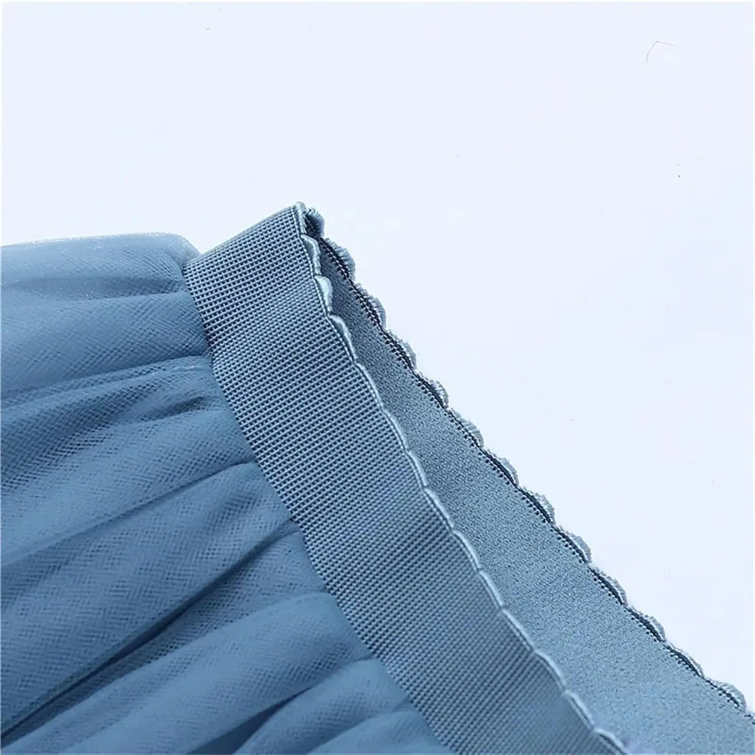 Women Pleated Skirt Sexy Midi Tulle Slight Strech High Waist Skirt