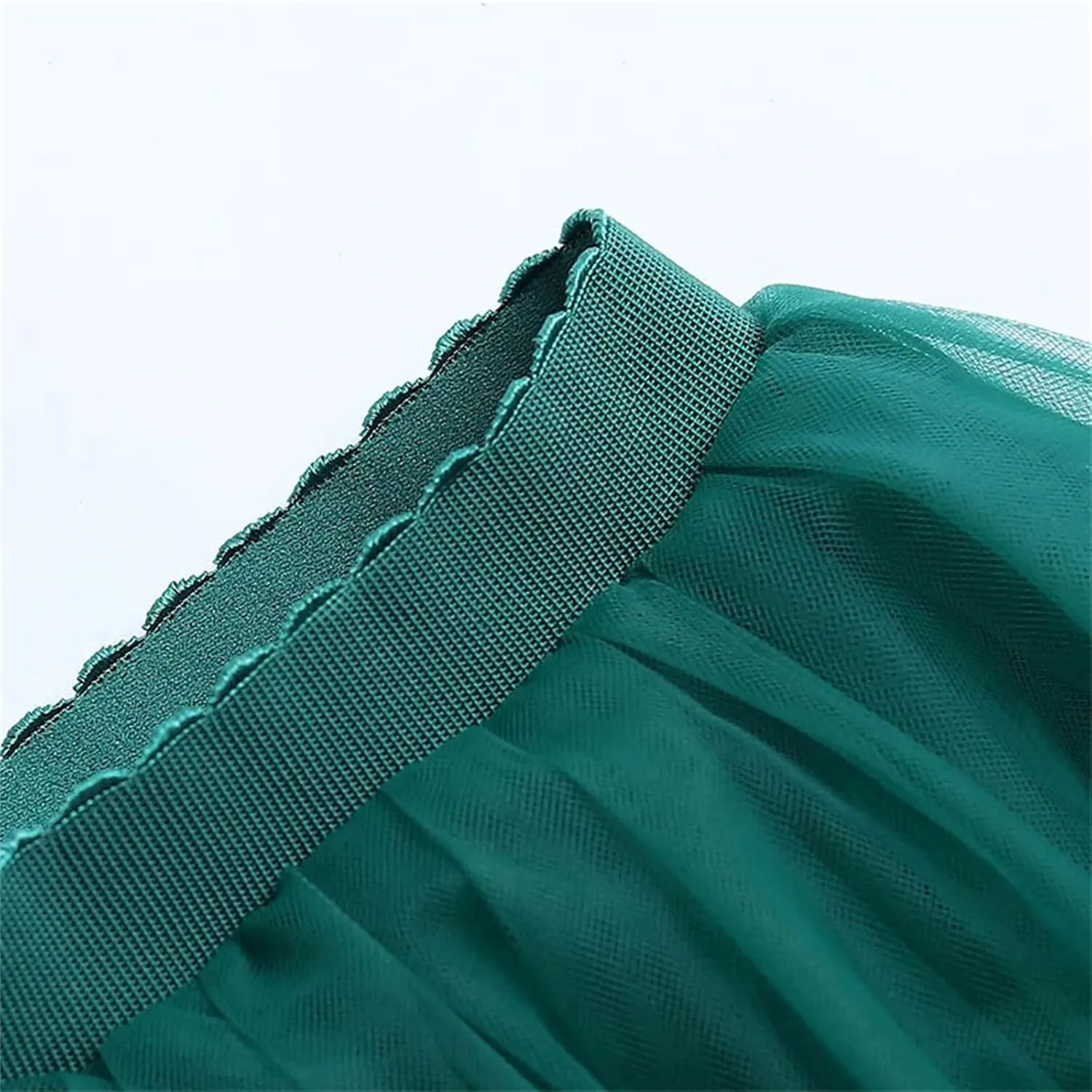 Women Pleated Skirt Sexy Midi Tulle Slight Strech High Waist Skirt