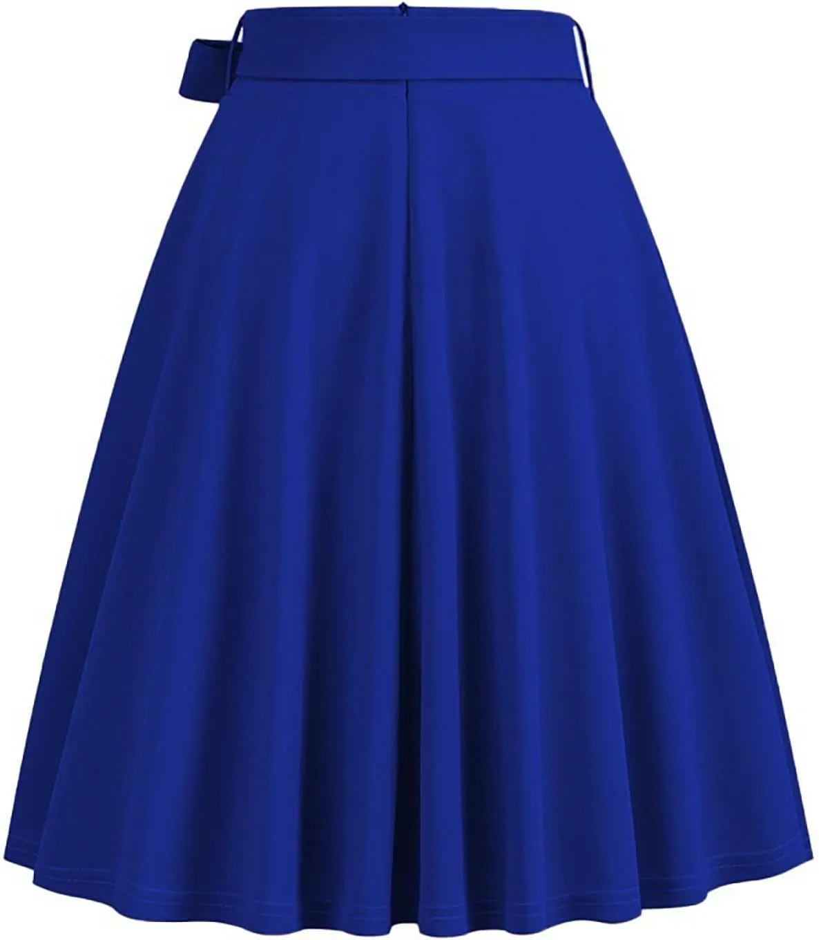 Women Retro Skirt 50s Vintage Hepburn Style High Waist Flared A-Line Skirts Rockabilly Midi Swing Skirt with Pocket