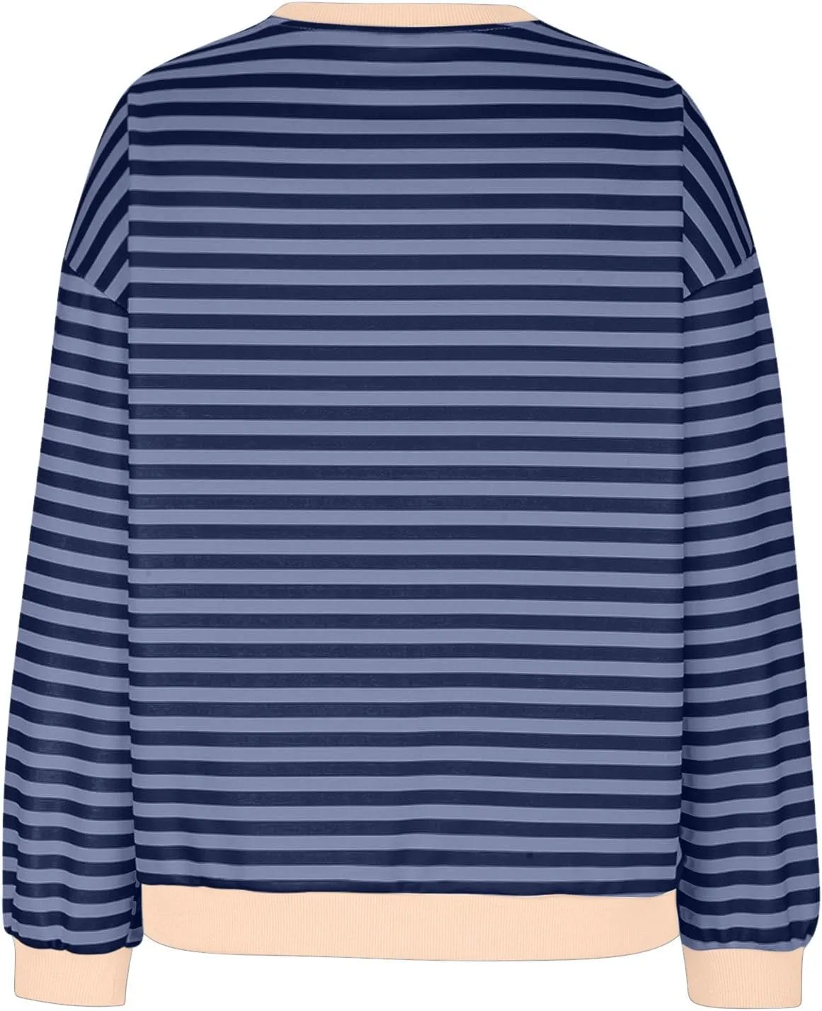 Women Striped Crew Neck Sweatshirts Oversized Pullover Shirt Tops Lightweight Preppy Hoodies Trendy Fall Clothes 2024