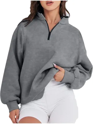Womens 2023 Tredny Fall Zip Up Fleece Sweatshirt Puff Sleeve Pullover Tops Long Sleeve Fall Teen Girl Y2K Hoodies