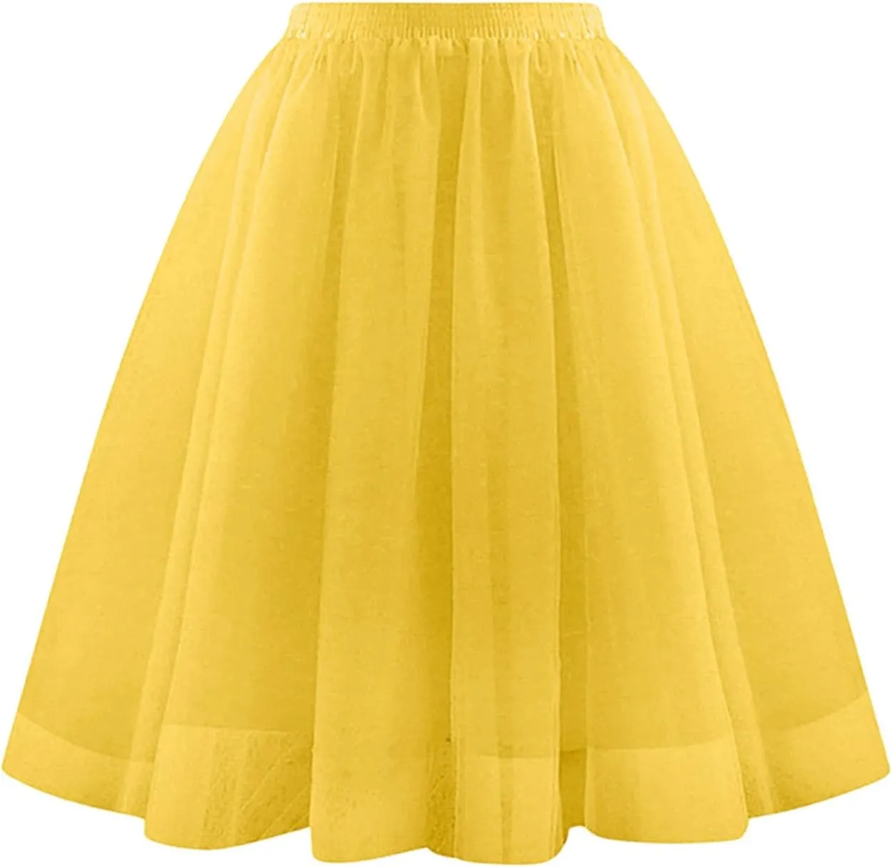Women's Beach Vacation Clothes Summer Casual Loose Trendy Elastic High Waist Solid Color Party Dance Skirts, S-2XL