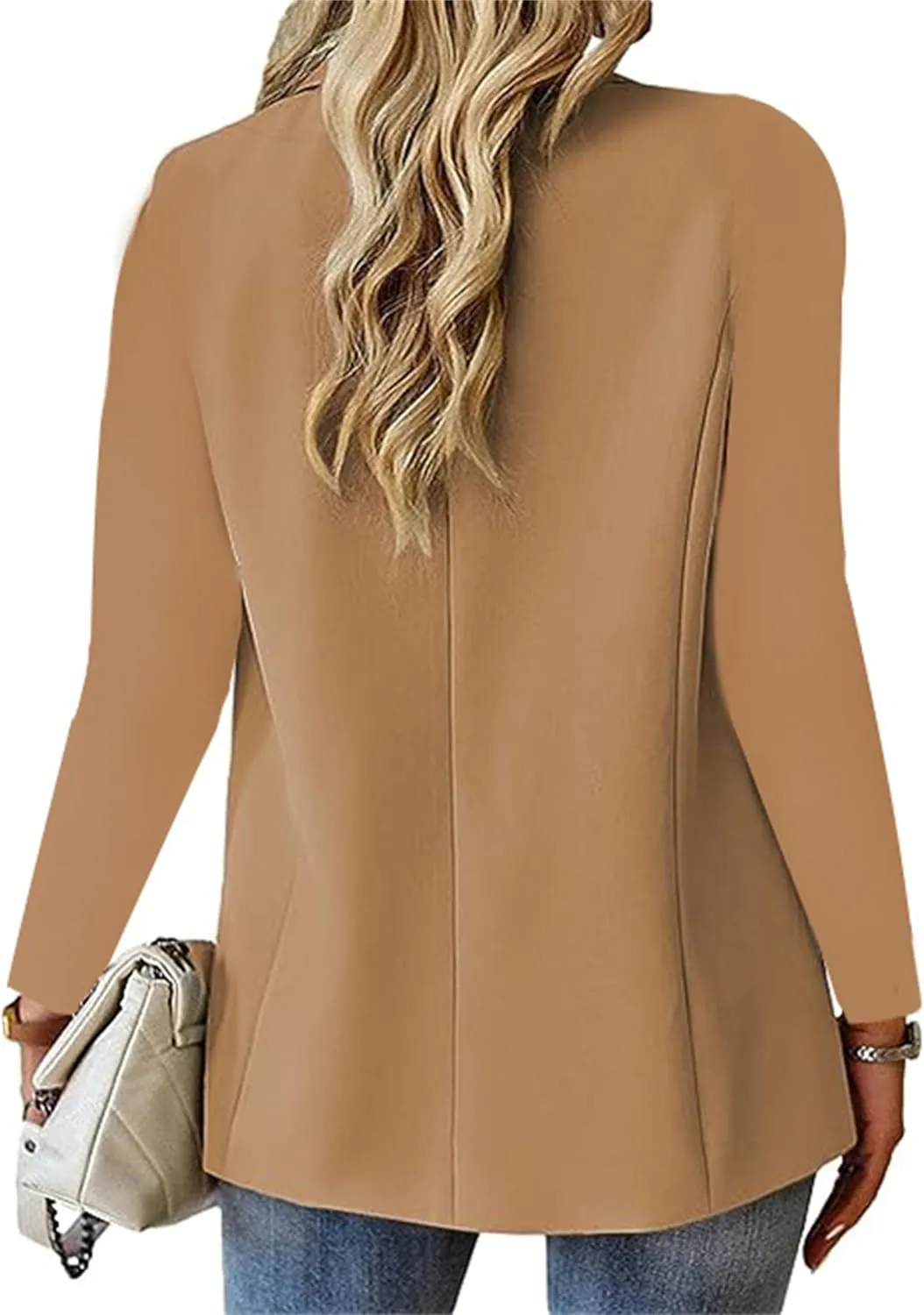 Women's Blazer Casual Bussiness Outfit Long Sleeve Lapel Suit Jacket Open Front Cardigan Work Office Blazer with Pocket