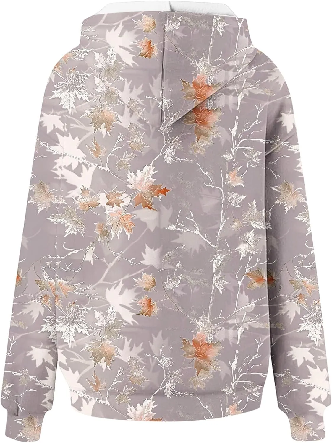 Womens Camo Hoodie Sweatshirt Oversized Maple Leaf Print Cute Hooded Sweatshirt Hoodies Pullover Trendy Fall Clothes