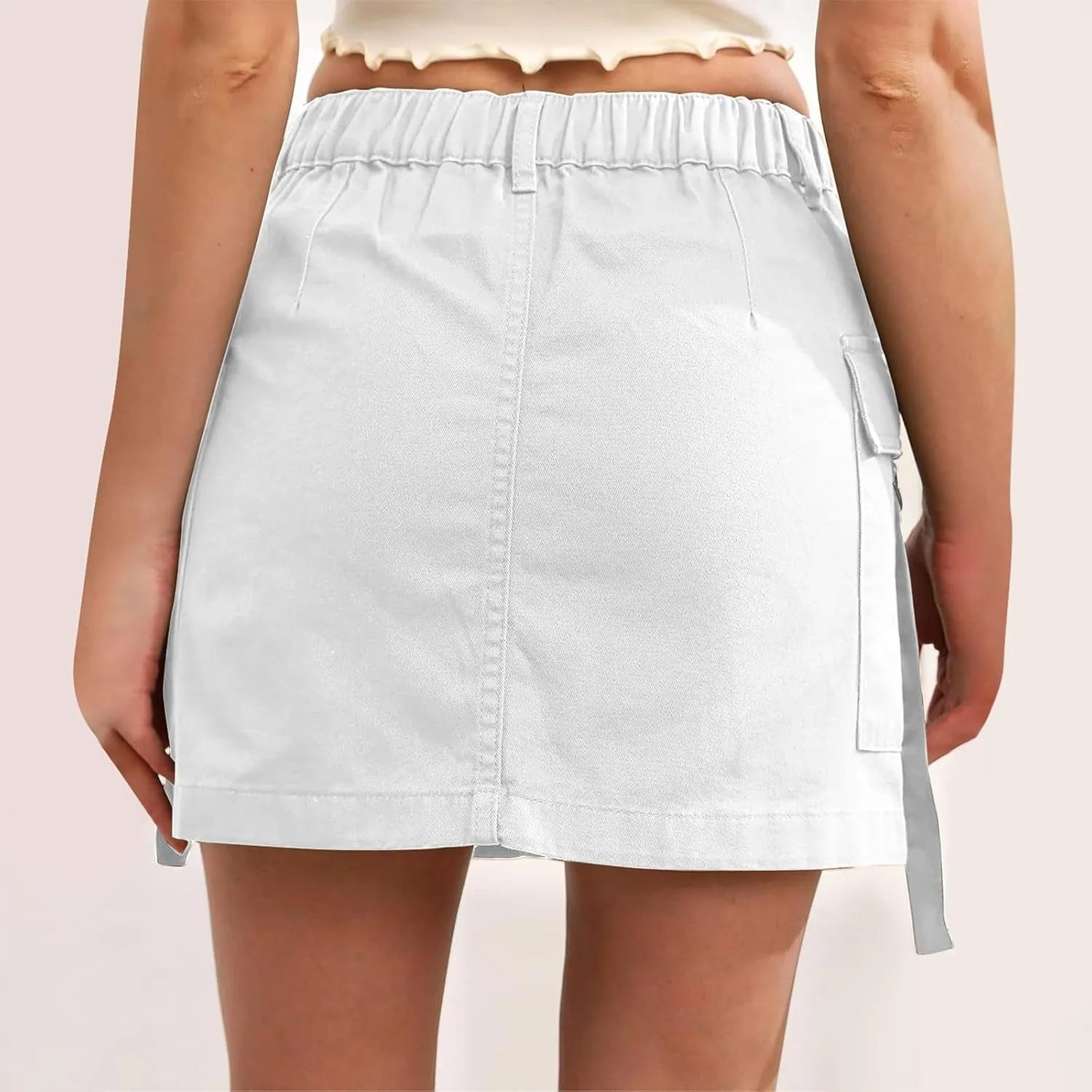 Women's Cargo Skirt Casual Wrap Bodycon Pockets Skirts Solid Color Low Waisted Pure Comfort Skirt 2025 Outfits