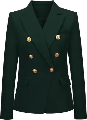 Women's Casual Blazer Solid Double Breasted Blazer Suit for Women Open Front Women Work Suit Jacket Blazers