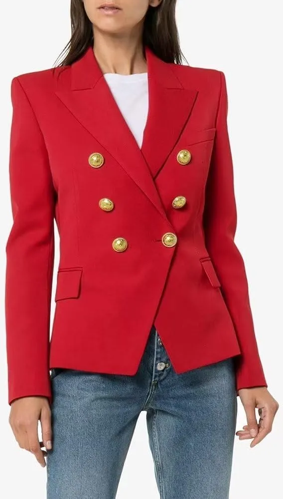 Women's Casual Blazer Solid Double Breasted Blazer Suit for Women Open Front Women Work Suit Jacket Blazers