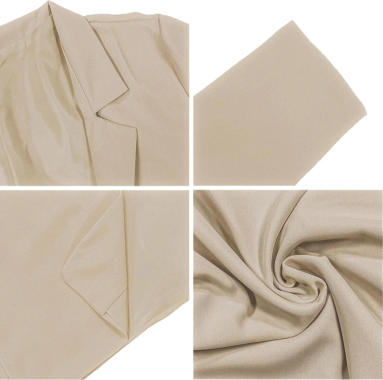 Women's Casual Business Open Front Long Sleeve Notch Lapel Lightweight Office Blazer Jacket