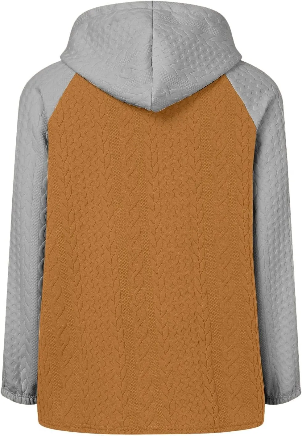 Women's Casual Oversized Hoodies Color Block Long Sleeve Sweatshirt Drawstring Hooded Pullover Top