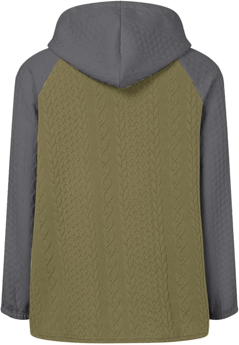Women's Casual Oversized Hoodies Color Block Long Sleeve Sweatshirt Drawstring Hooded Pullover Top