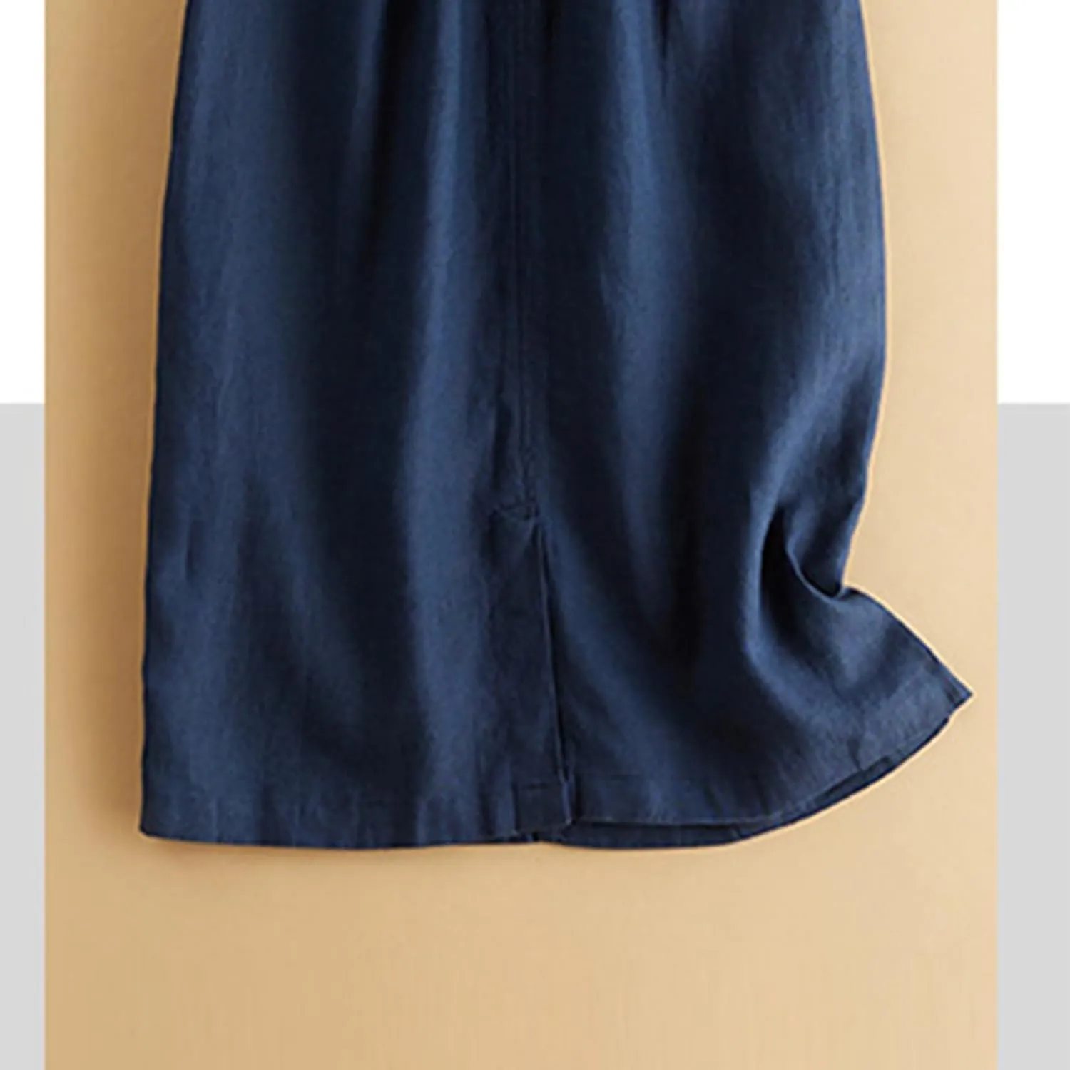 Womens Cotton Linen Skirts A Line Trendy 2025 Summer Casual Skirt Elastic High Waisted Midi Skirts with Pockets