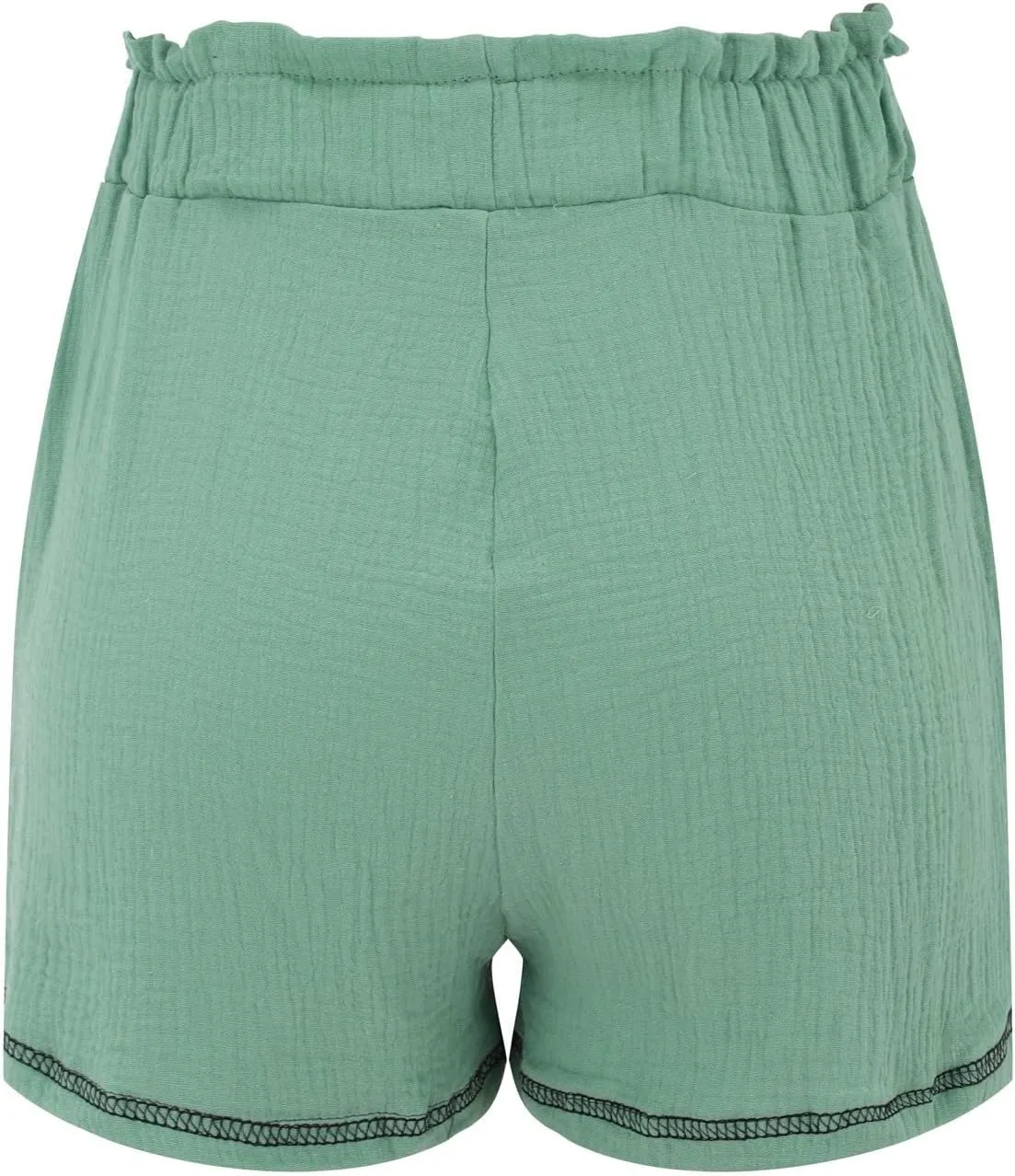 Womens Cotton Shorts Elastic High Waisted Loose Fit Casual Paper Bag Shorts with Pockets Comfy Beach Summer Short Pants 2024