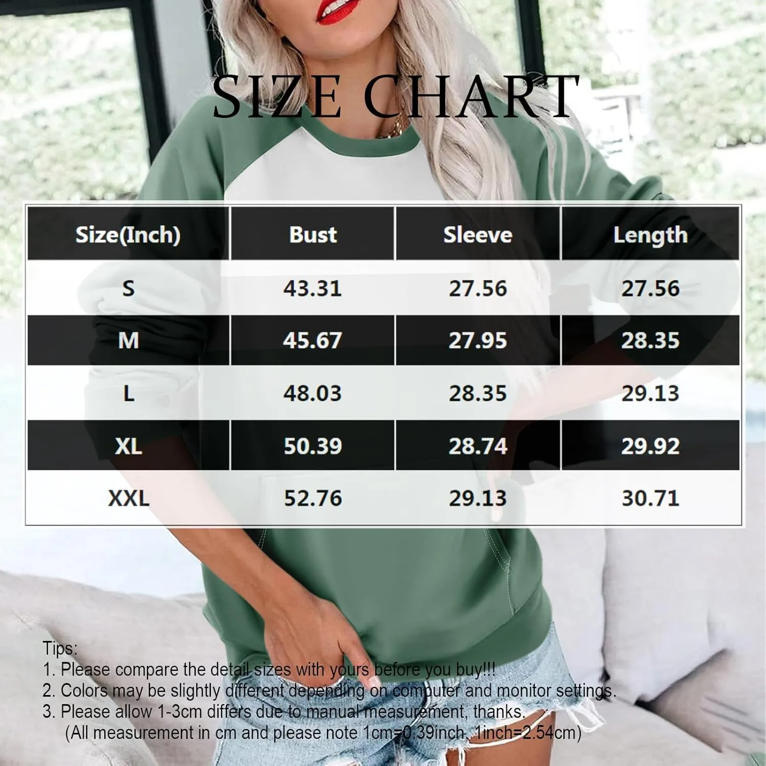 Womens Crewneck Sweatshirt Pullover Trendy Sweatshirts Cute Long Sleeve Y2k Fall Tops Outfits with Pockets