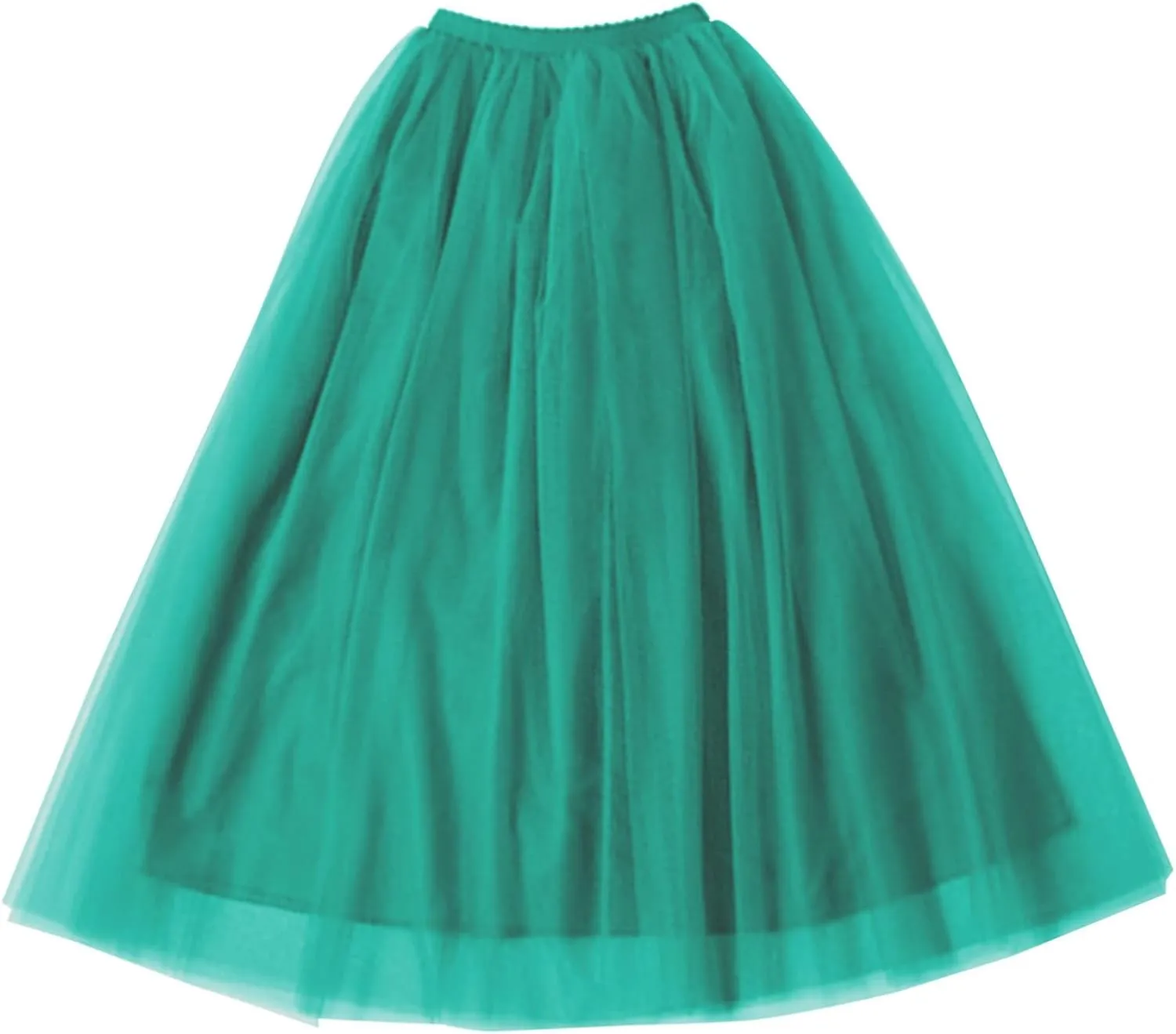 Women's Elastic High Waist Lace Up Puffy Skirt Solid Color Mesh Long Skirt Big Hem Ankle Length Maxi Skirt