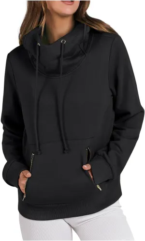 Women's Fashion Hoodies & Sweatshirts 2024 Long Sleeve Cowl Neck Fall Oversized Sweatshirt Cute Teen Girls Outfits