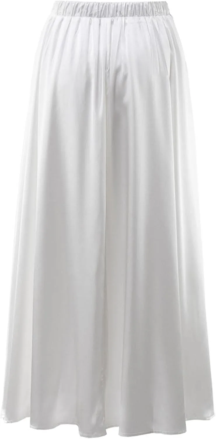 Women's Flowy Casual Long Skirt, Fashion Pleated Ruffle Hem A-Line Midi Skirts Elegance Comfy Evening Party Clothes