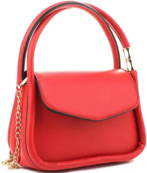 Womens Girls Small Vegan Leather Top-Handle Satchel Clutch Purse Crossbody Bag