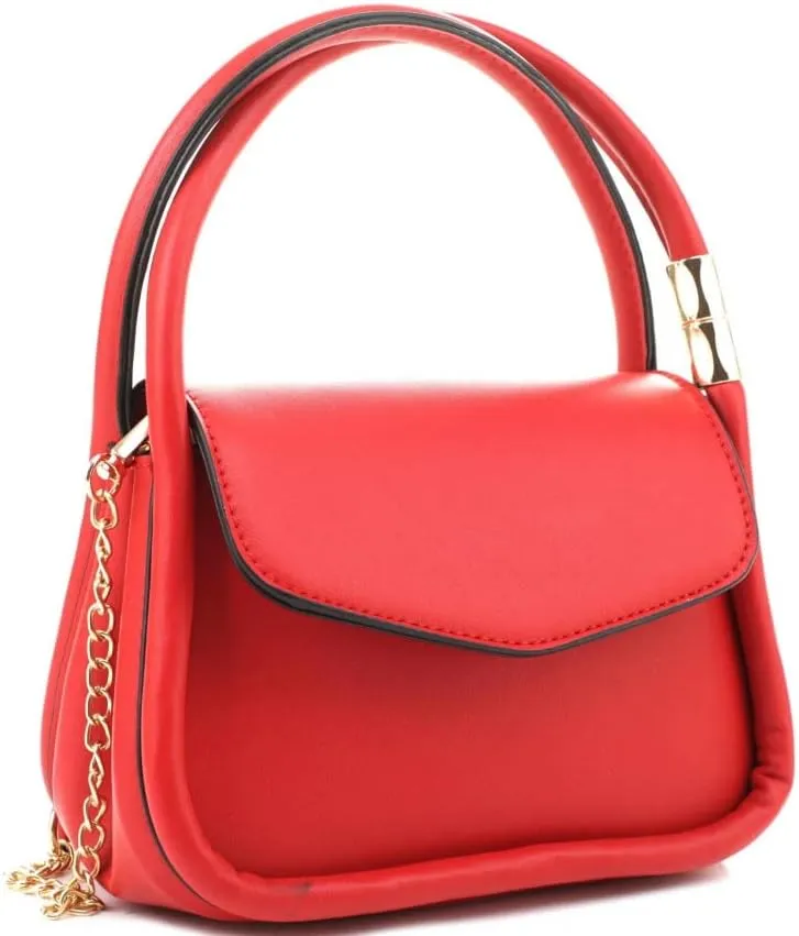 Womens Girls Small Vegan Leather Top-Handle Satchel Clutch Purse Crossbody Bag