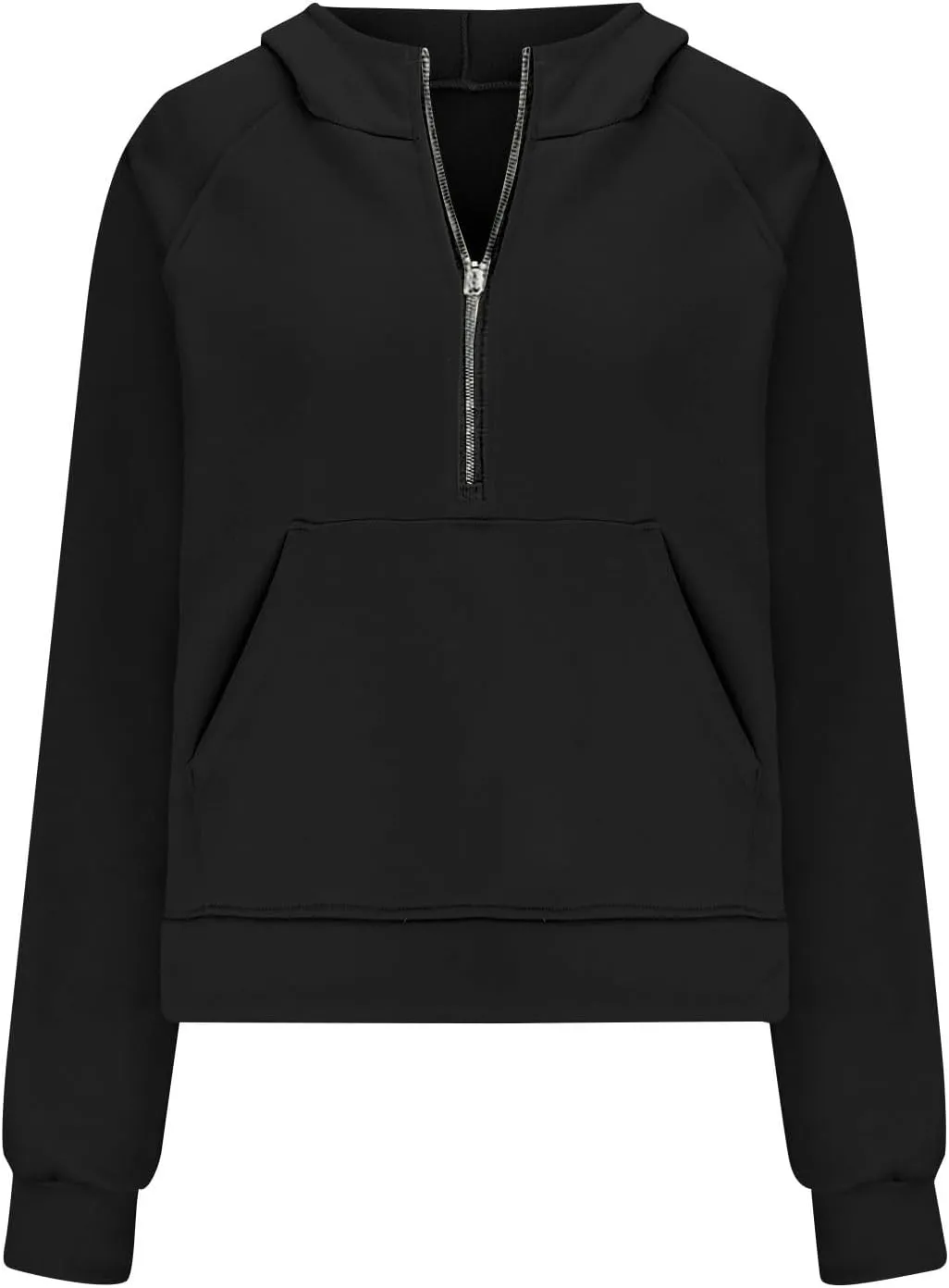 Women's Half Zip Up Hoodie Long Sleeve Hooded Sweatshirt Solid Color Oversized Sweatshirt Casual Sweaters for Trendy