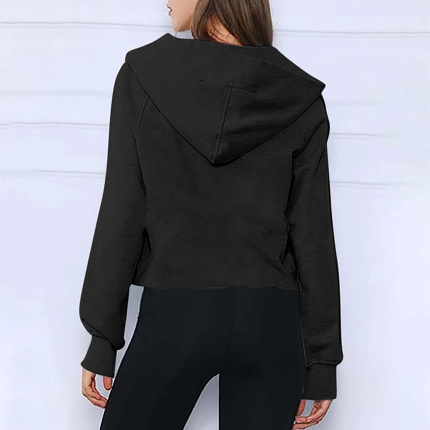 Women's Half Zip Up Hoodie Long Sleeve Hooded Sweatshirt Solid Color Oversized Sweatshirt Casual Sweaters for Trendy