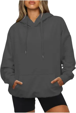 Women's Hoodie Sweatshirts Drawstring Casual Long Sleeve Hooded Pullover Sweatshirts with Pockets