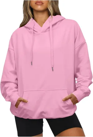 Women's Hoodie Sweatshirts Drawstring Casual Long Sleeve Hooded Pullover Sweatshirts with Pockets
