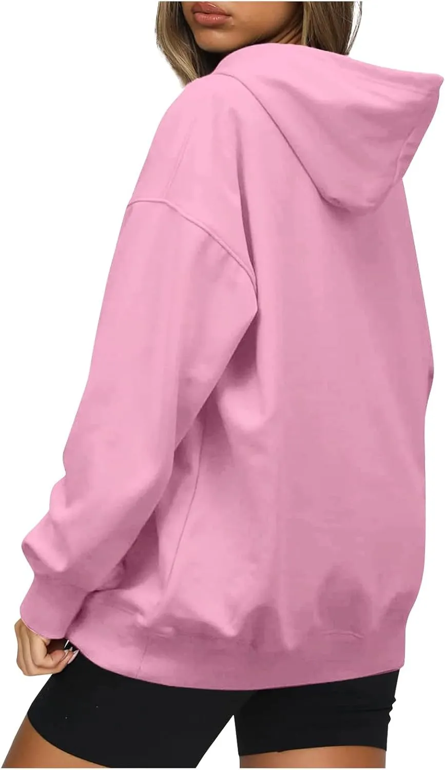 Women's Hoodie Sweatshirts Drawstring Casual Long Sleeve Hooded Pullover Sweatshirts with Pockets