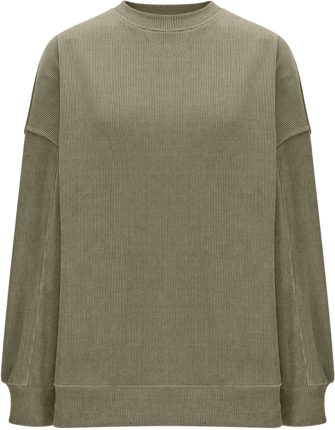 Womens Long Sleeve Tops 2025 Loose Crewneck Sweatshirt Trendy Casual Loose Fit Spring Fashion Pullover Knit Outfit