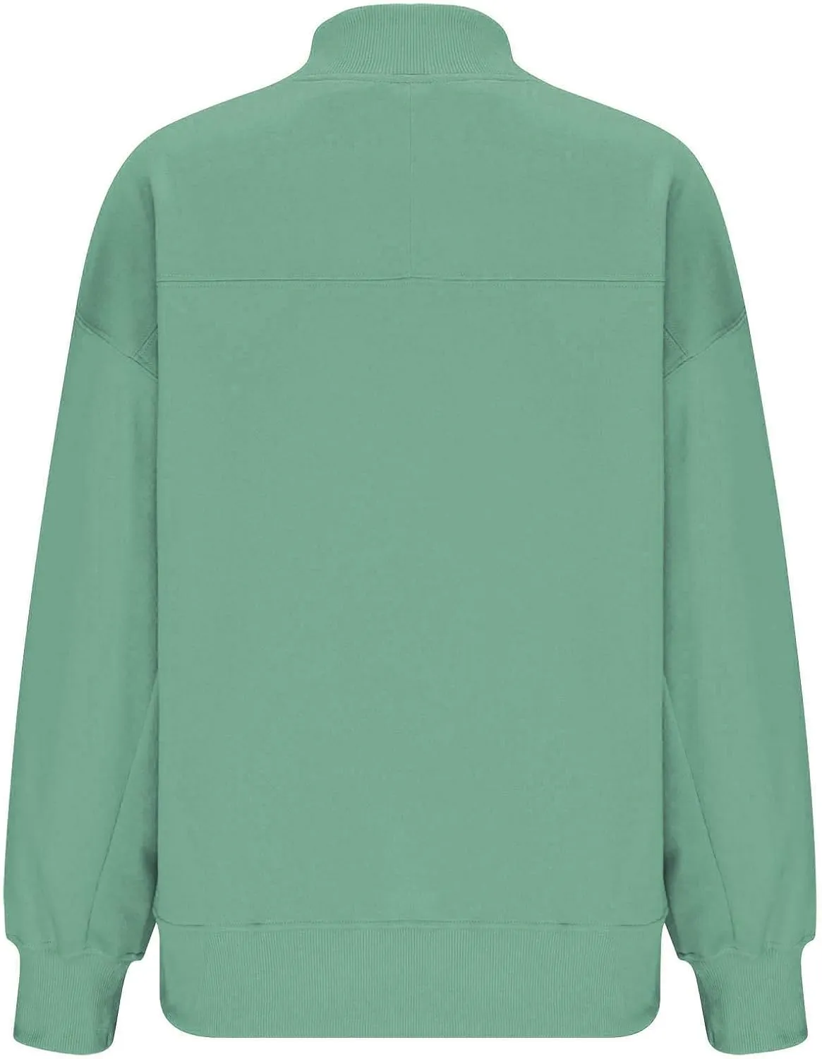 Womens Mock Neck Oversized Sweatshirts with Pockets Fleece Tops Pullover No Hood Sweater for Cold Freezing Weather