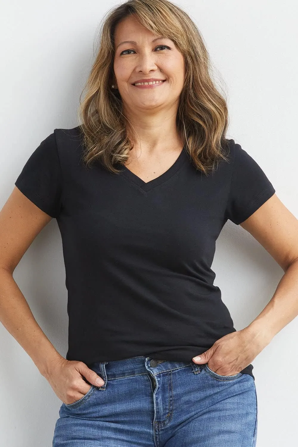 Women's Organic Pima Cotton Short Sleeve V-Neck T-Shirt