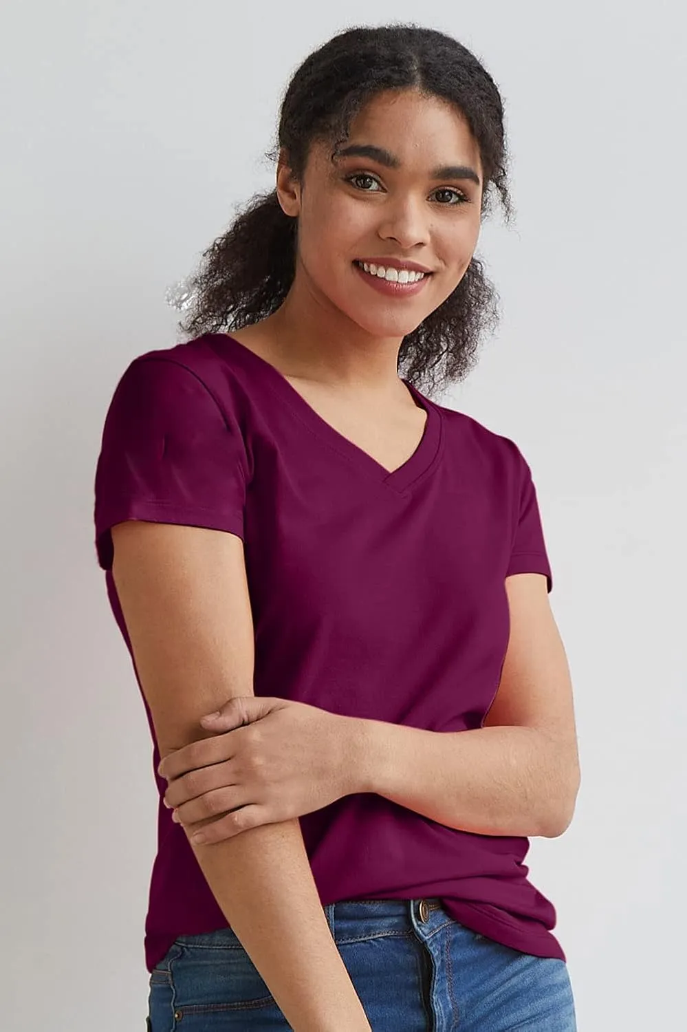 Women's Organic Pima Cotton Short Sleeve V-Neck T-Shirt