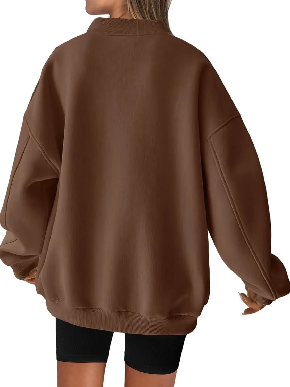 Womens Oversized Sweatshirt Hoodies Casual V Neck Long Sleeve Shirts Fleece Pullover Tops Fall Teens Preppy Clothes