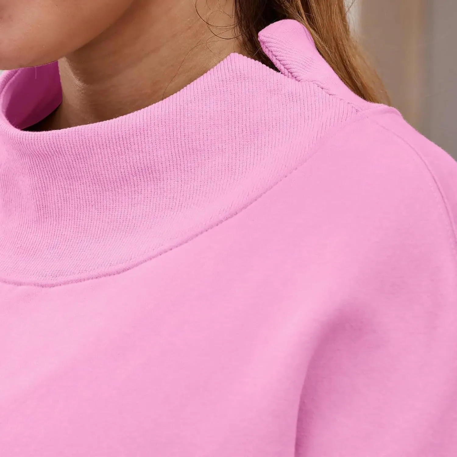 Womens Oversized Sweatshirts Turtleneck Pullover Long Sleeve Hoodies Tops Fall Outfits Cute Sweater Tops