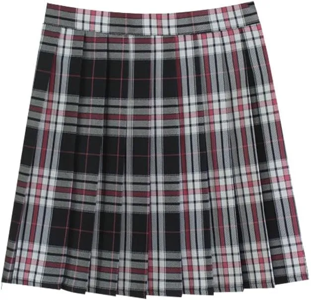 Women's Plaid Pleated Skirt Vintage High Waisted Uniform Preppy A-line Mini Skirts Fashion Short Skirt with Ties