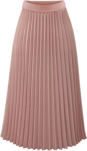 Womens Pleated Long Skirts A Linen High Waisted Swing Flare Midi Skirt Flowy Plus Size Summer Beach Boho Dress