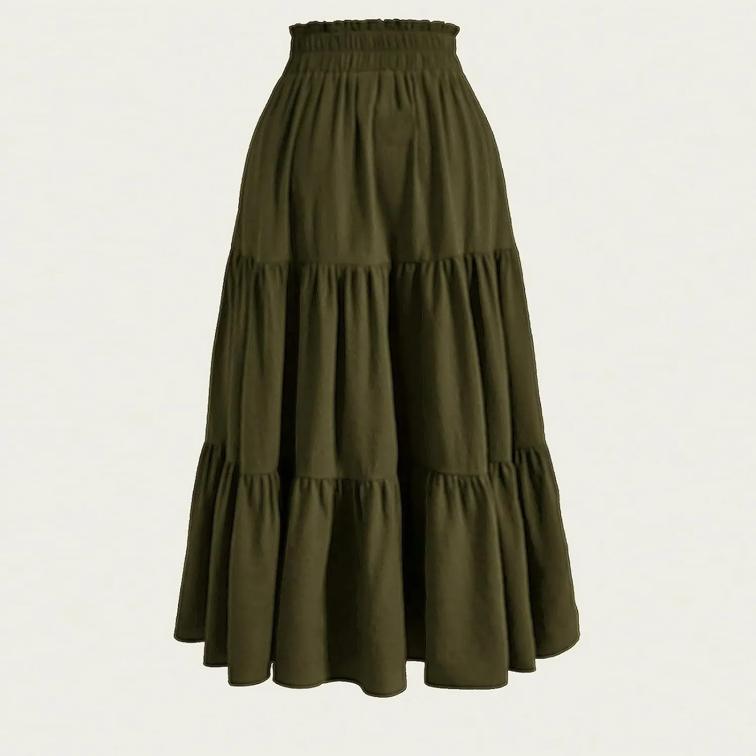 Women's Pleated Skirts Summer Casual Loose Trendy Elastic Waist Floral Print Bohemian Sun A-Line Maxi Skirt, S-XL