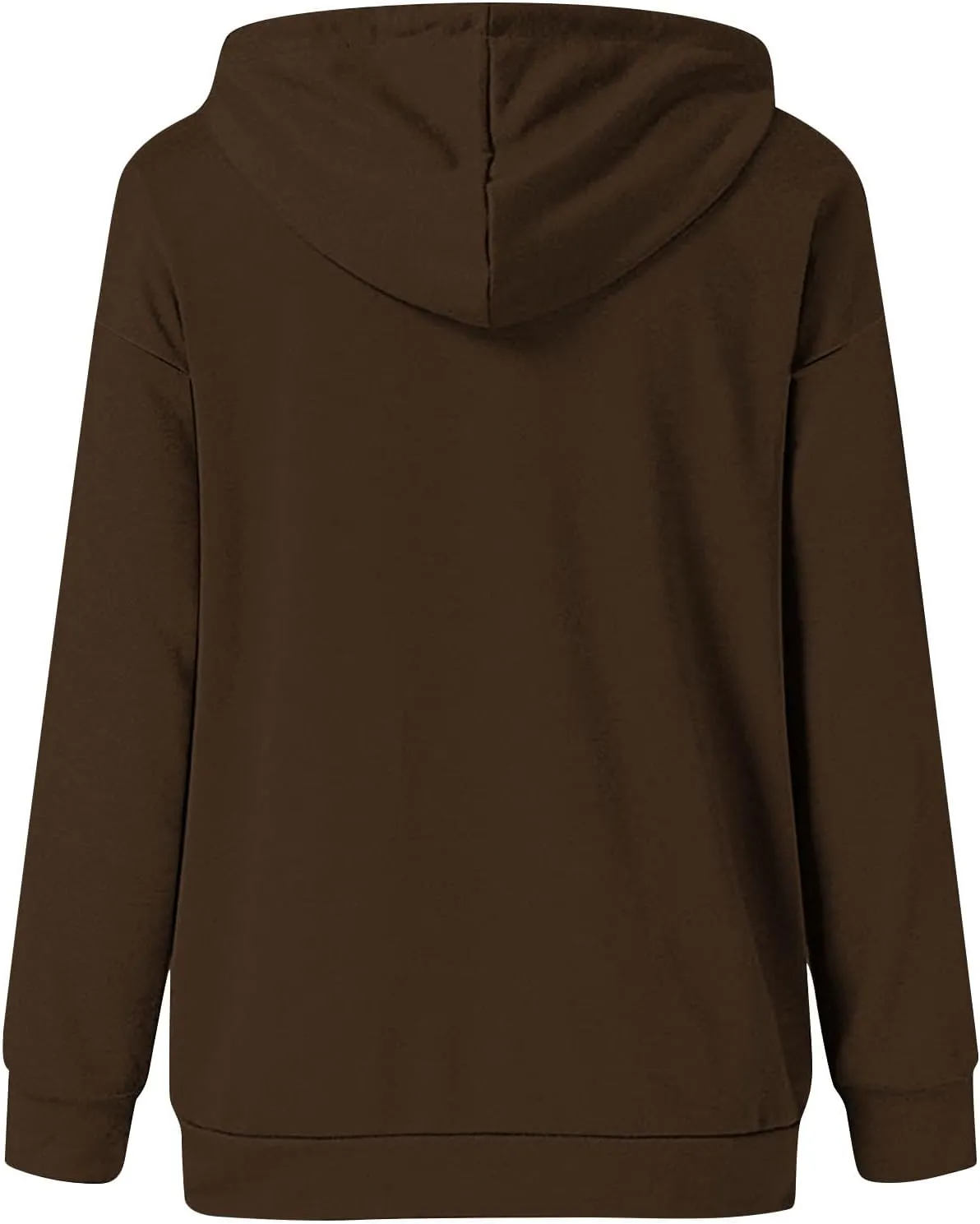 Womens Plus Size Hooded Tops Button-Up Collar Drawstring Hoodies Pullover Casual Solid Long Sleeve Sweatshirts