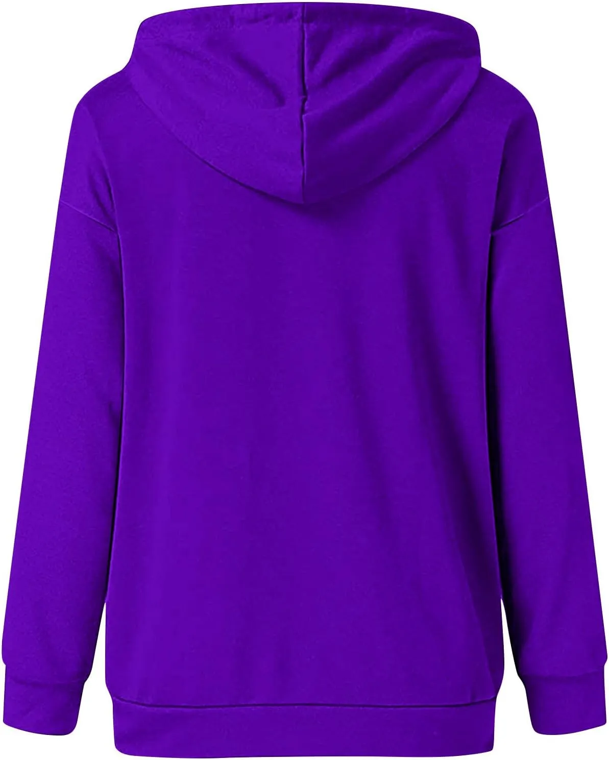 Womens Plus Size Hooded Tops Button-Up Collar Drawstring Hoodies Pullover Casual Solid Long Sleeve Sweatshirts