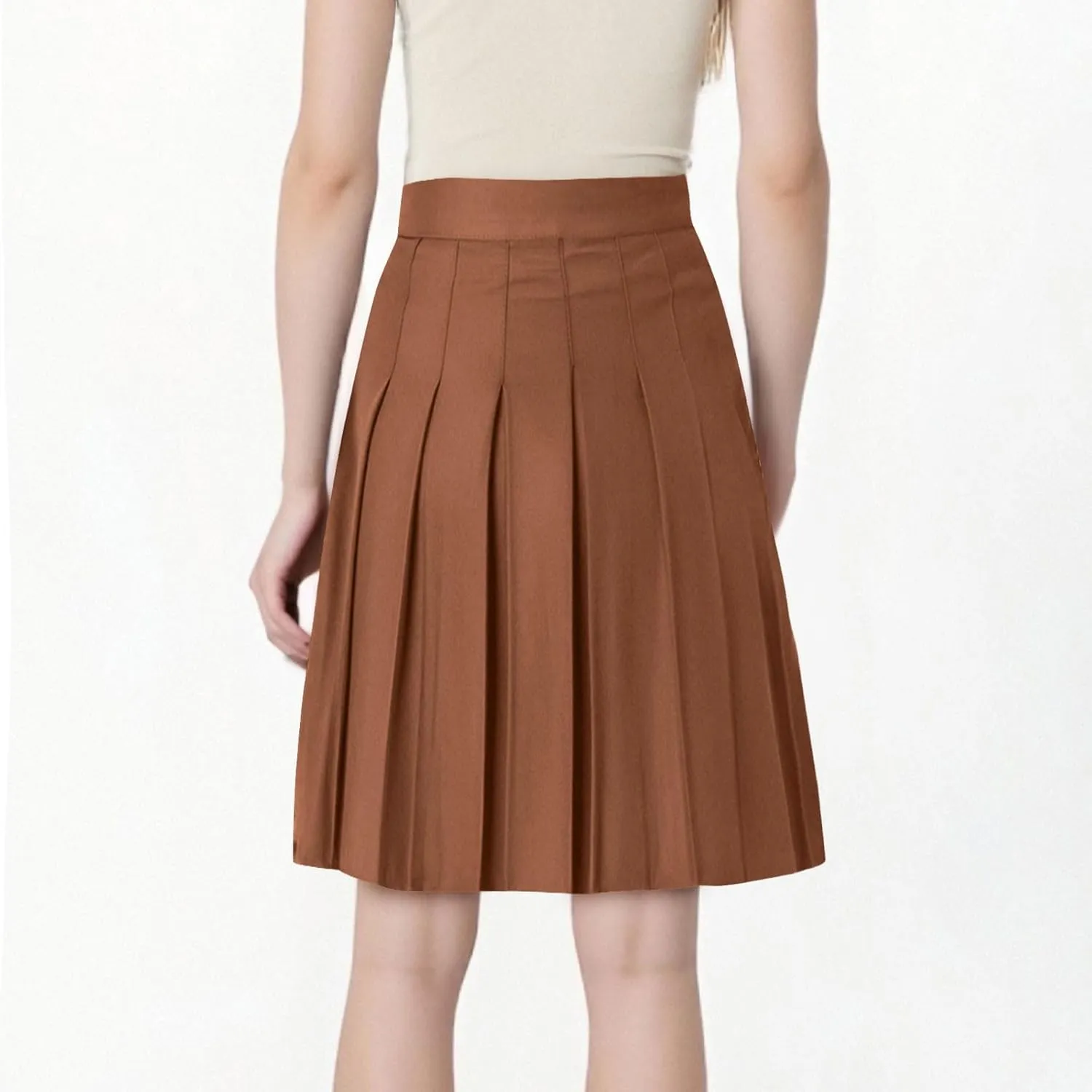 Womens School Uniform Cheerleader Skirts Summer Elastic Waist Athletic Pleated Skorts Plus Size Fashion Loose Skirt
