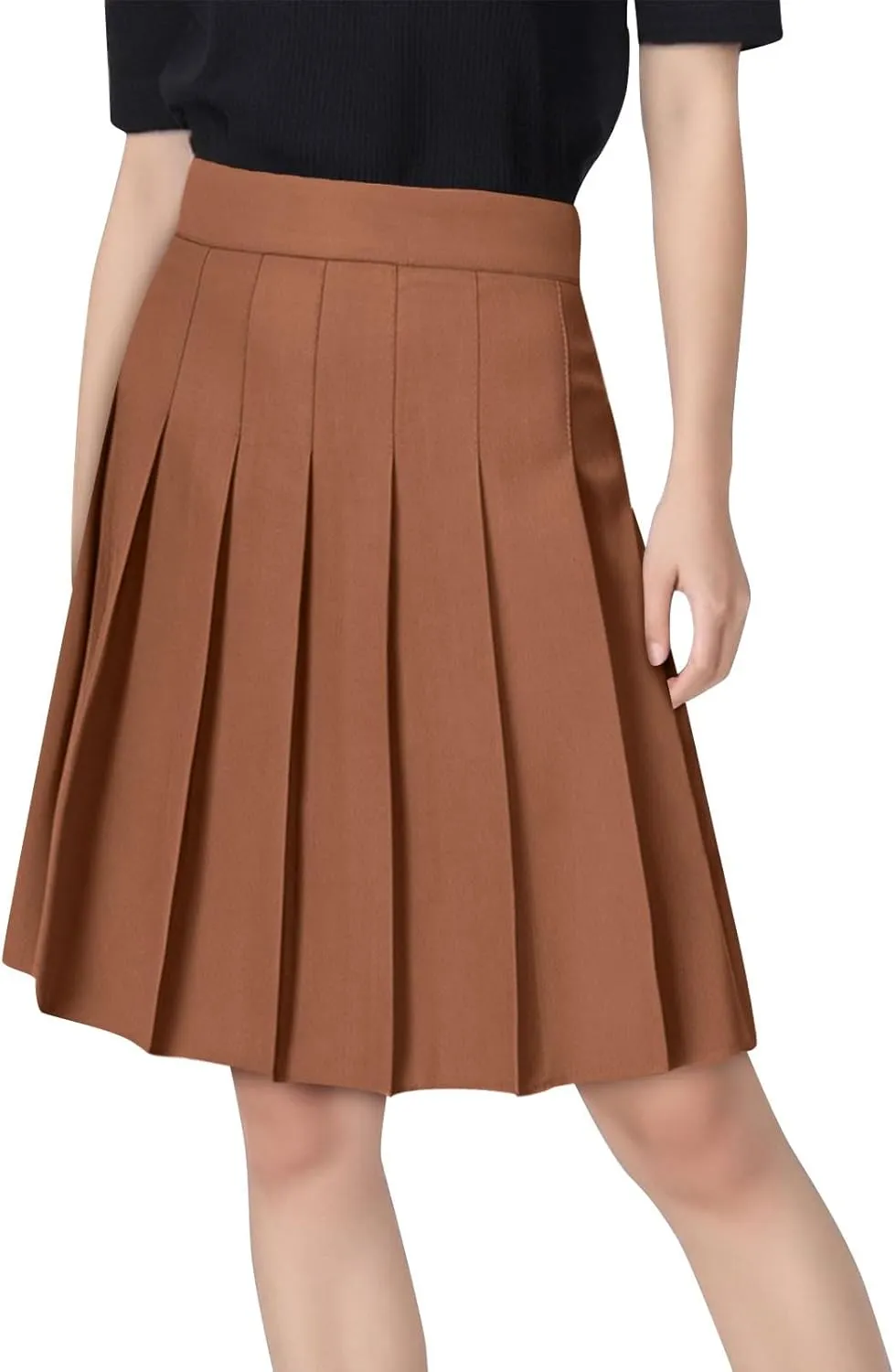 Womens School Uniform Cheerleader Skirts Summer Elastic Waist Athletic Pleated Skorts Plus Size Fashion Loose Skirt