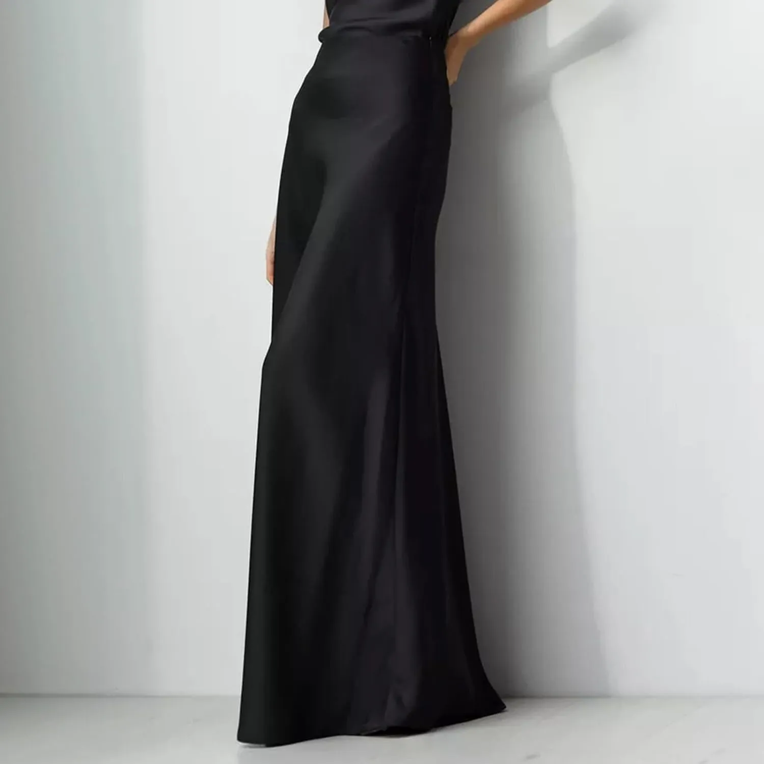 Womens Skirt Silk Satin High Waist Mermaid Maxi Skirt for Cocktail Parties, Weddings, and Formal Events