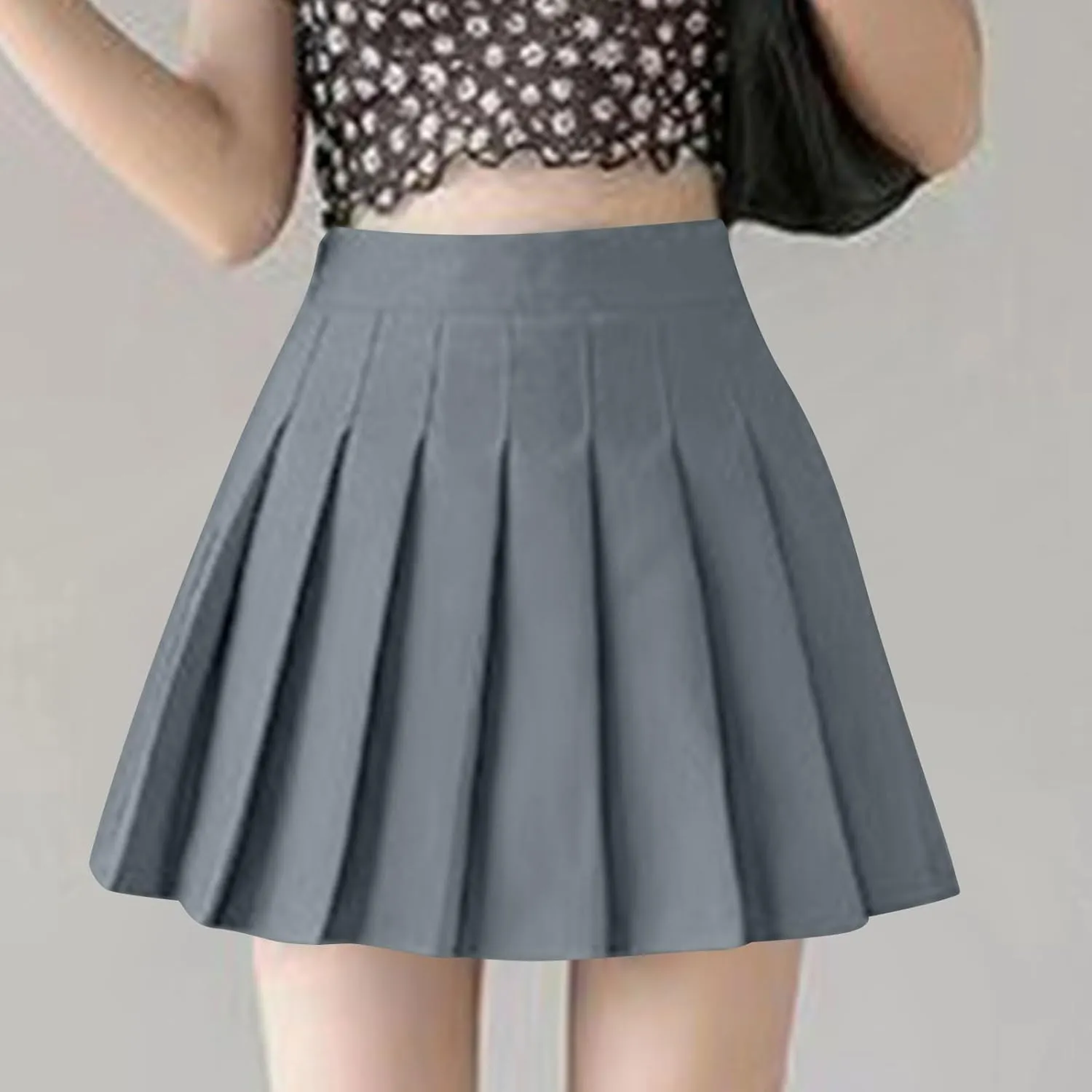 Women's Summer Athletic Loose Trendy Elastic High Waist Solid Color Yoga Fitness Tennis Skirts 2025 Inner Shorts, XS-3XL