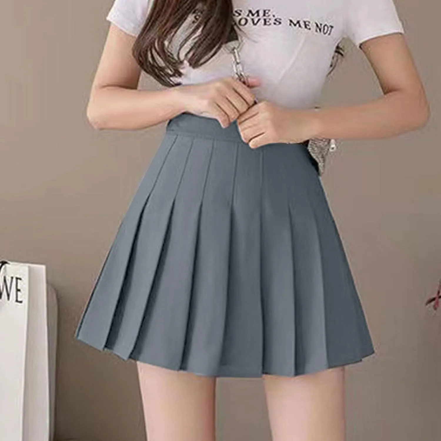 Women's Summer Athletic Loose Trendy Elastic High Waist Solid Color Yoga Fitness Tennis Skirts 2025 Inner Shorts, XS-3XL