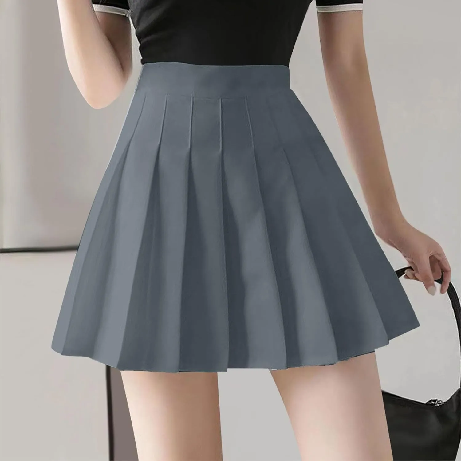 Women's Summer Athletic Loose Trendy Elastic High Waist Solid Color Yoga Fitness Tennis Skirts 2025 Inner Shorts, XS-3XL