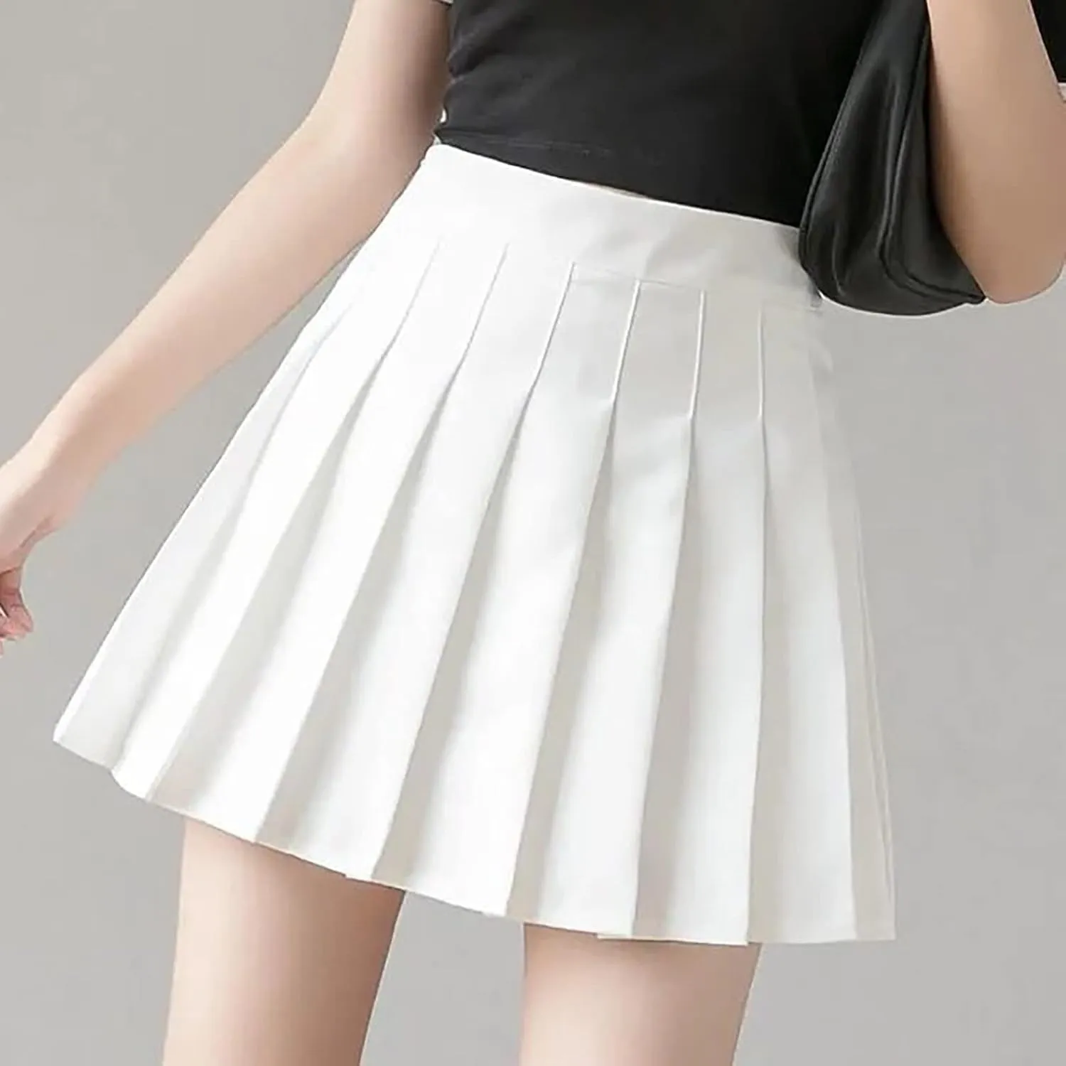 Women's Sundresses 2025 Summer Casual Loose Trendy Elastic High Waist Solid Color Pleated Sun Beach Mini Skirts, XS-3XL
