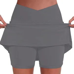 Women's Tennis Golf Skirts High Waisted Yoga Shorts for Athletic Skorts Sports Running Pickleball with Pockets