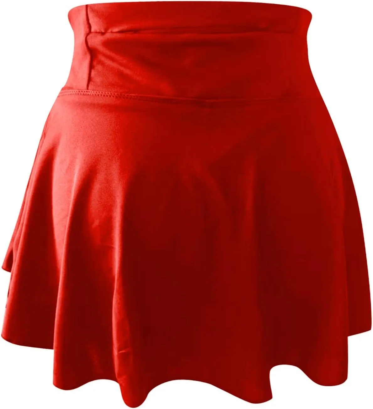 Womens Tennis Mini Skirt Crossover High Waisted Athletic Golf Skorts Running Workout Layered Pleated Ruffle Hem 2 in 1 Shorts