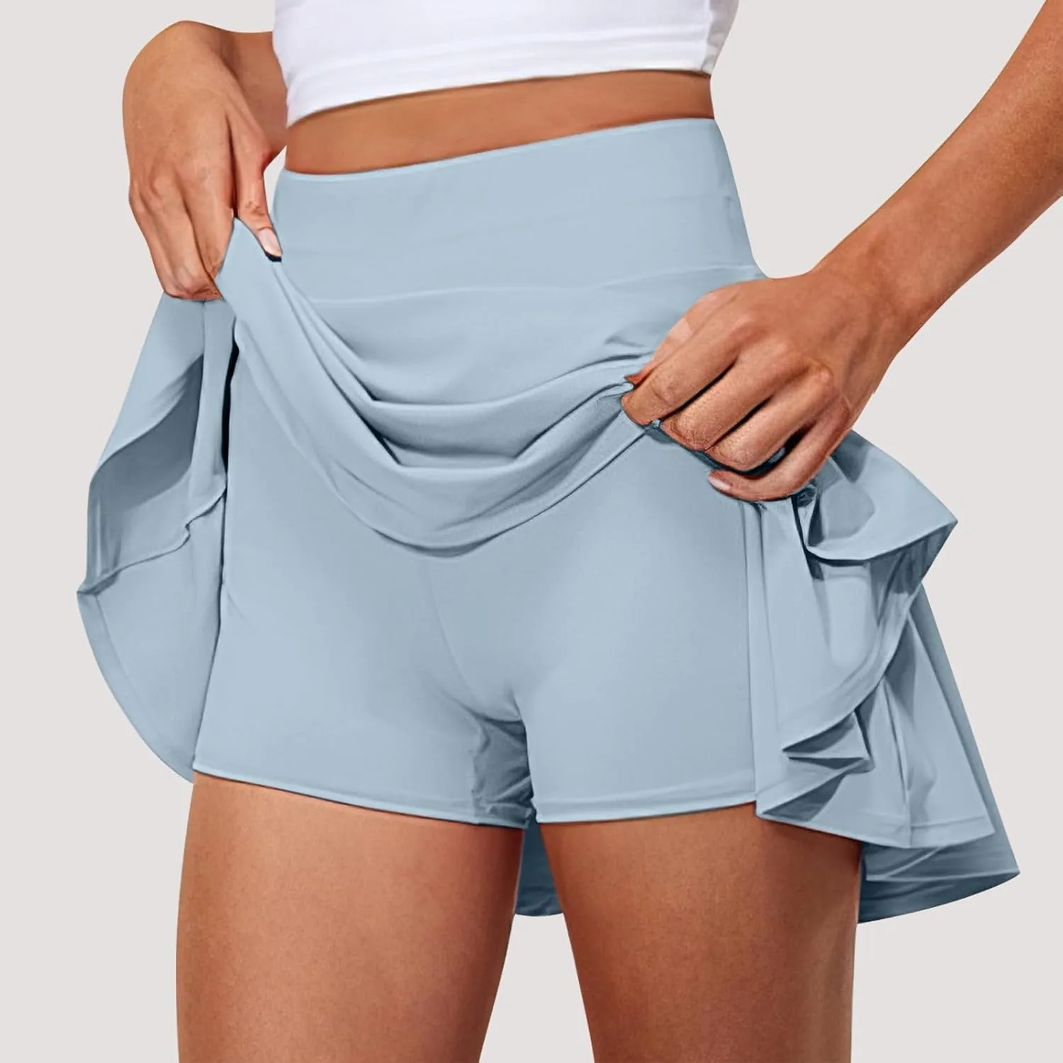 Women's Tennis Skirt with Shorts Underneath Summer Athletic Skorts with Pockets Y2k High Waisted Golf Skirt